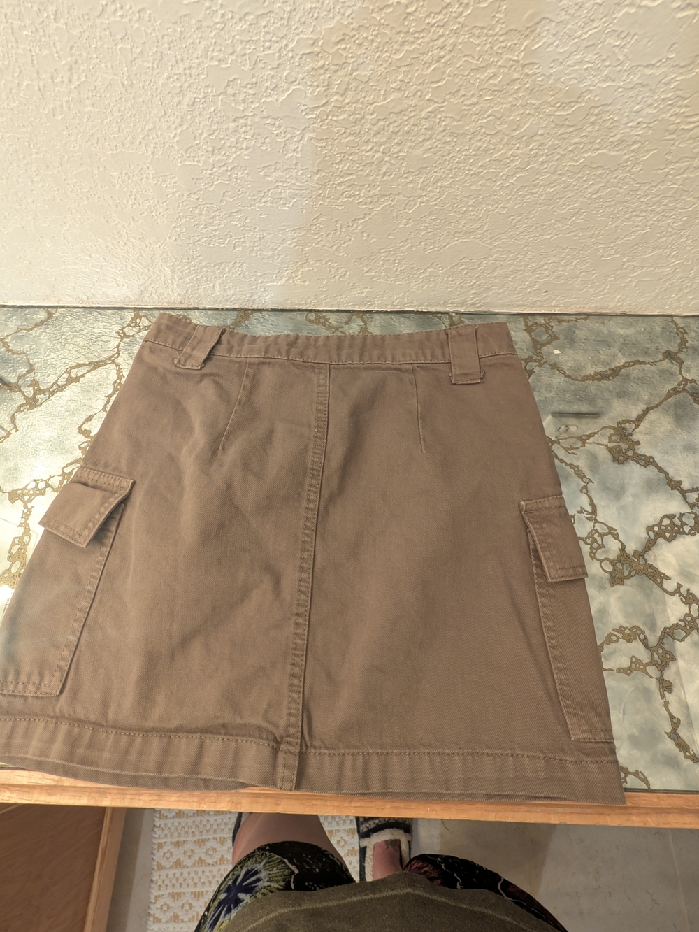 Forever 21 Brown Twill Button-Front Skirt